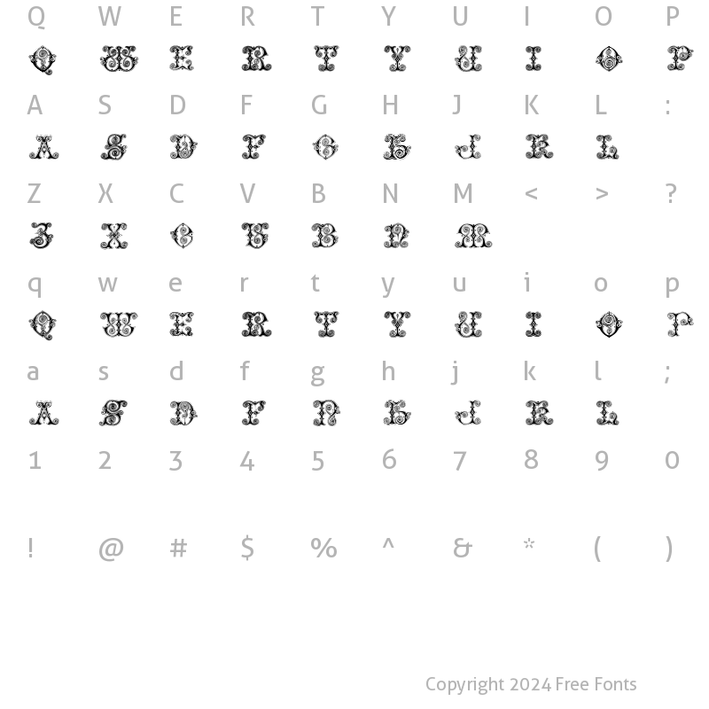 Character Map of VaticanianInitials Regular