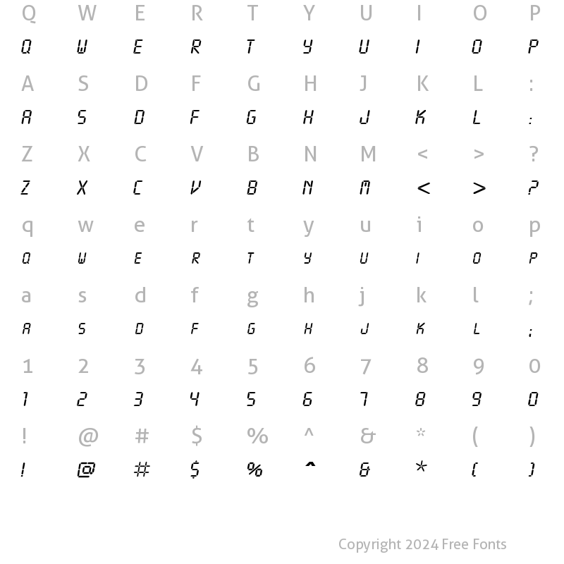 Character Map of VCRSCapsSSK Italic