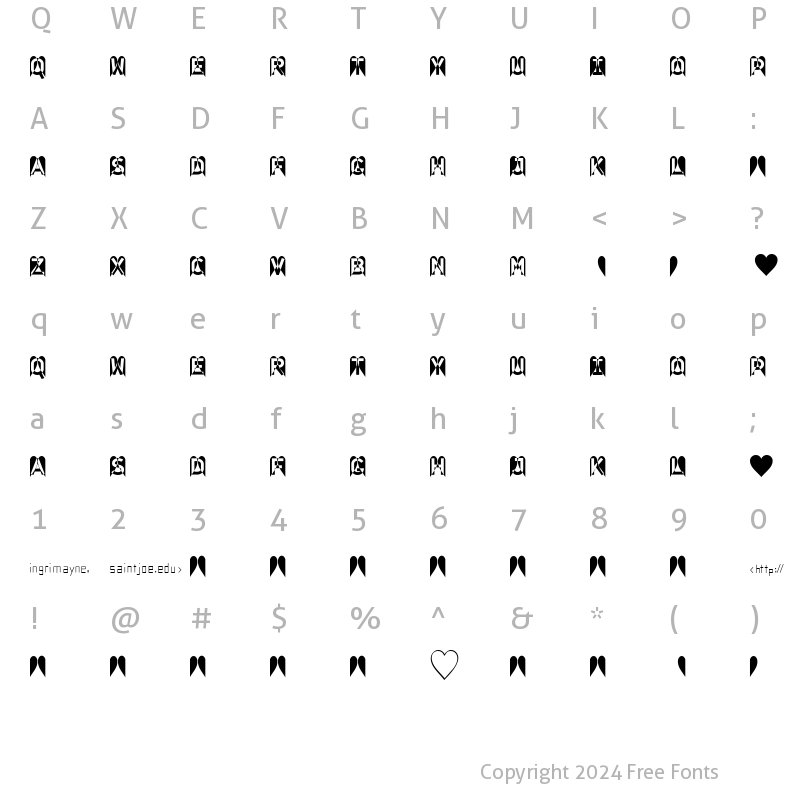 Character Map of VDMassacre Regular