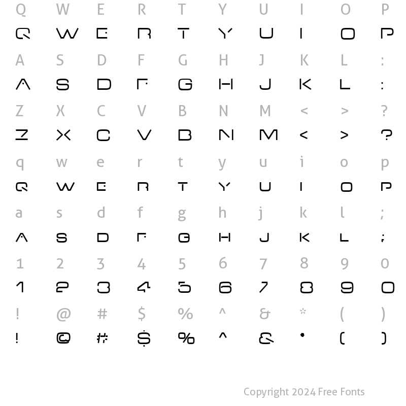 Character Map of VDub Regular