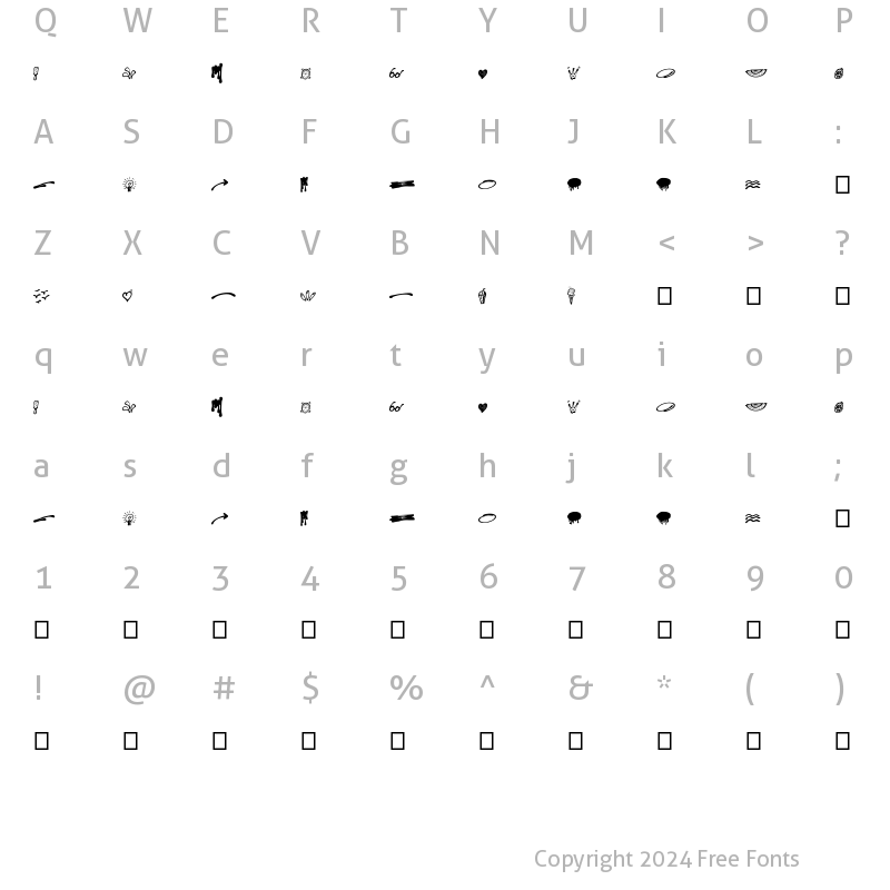 Character Map of vector_Milkita Regular