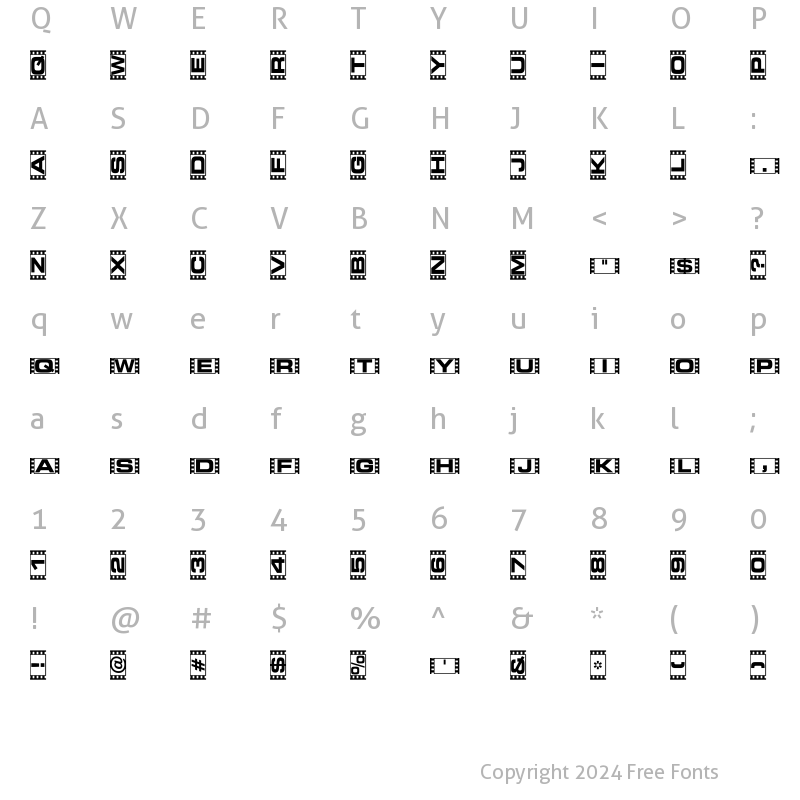 Character Map of Vedette Blanche Blanche