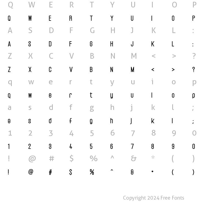 Character Map of Vegas Nova Black