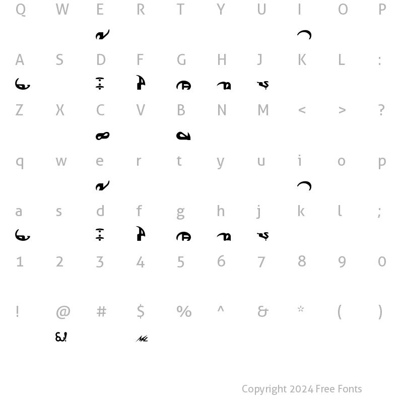 Character Map of Veknoid Bold