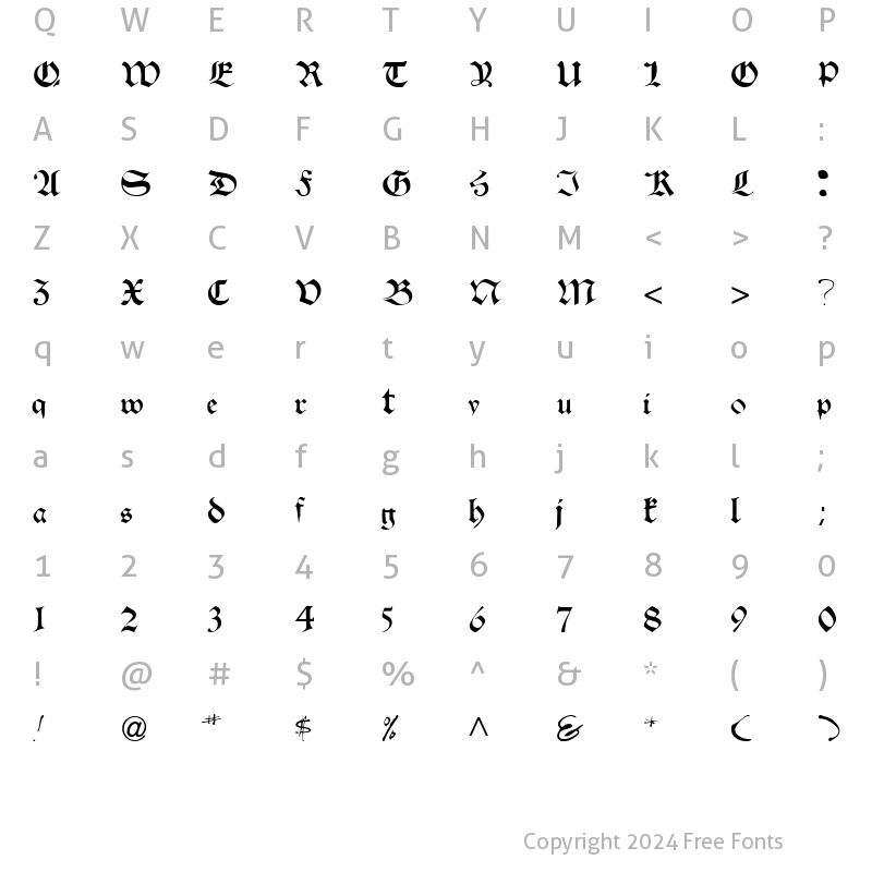 Character Map of VelascoSSK Regular