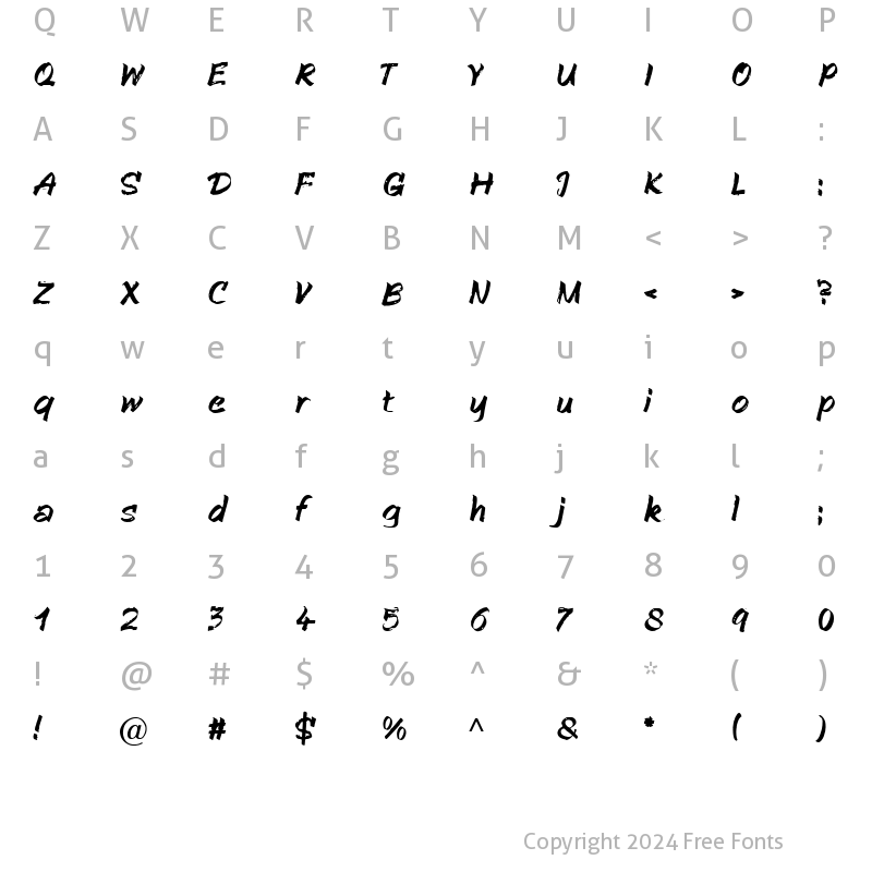 Character Map of Veleno Becker Normal