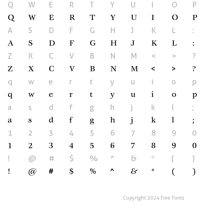 Character Map of VeljovicEF Medium