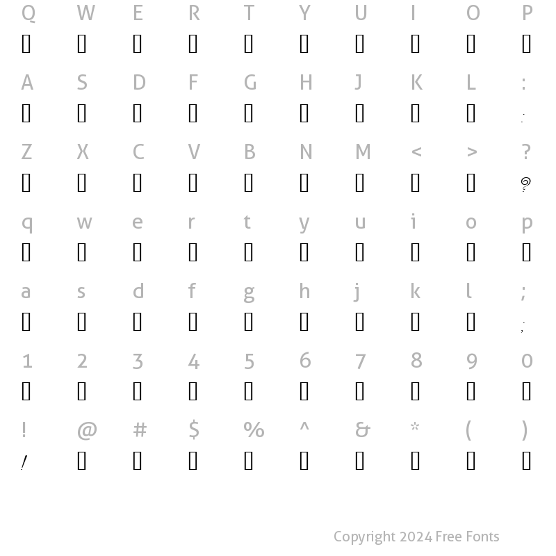 Character Map of Venecia Regular