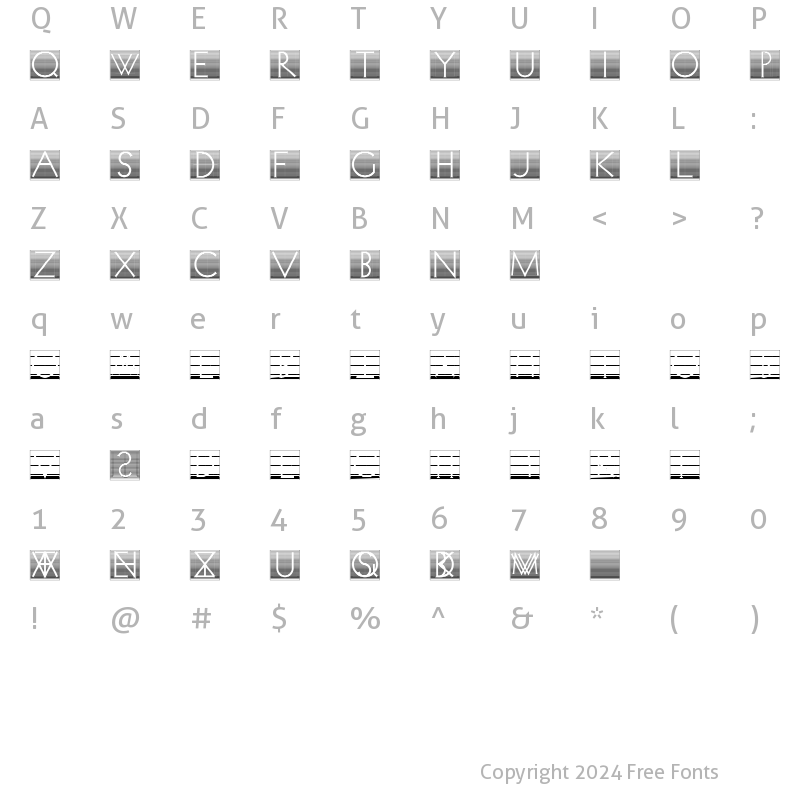 Character Map of VenetianBlindInverse Regular