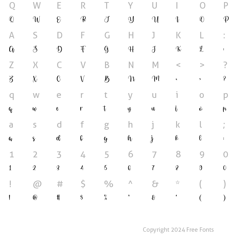 Character Map of Venoisse Regular