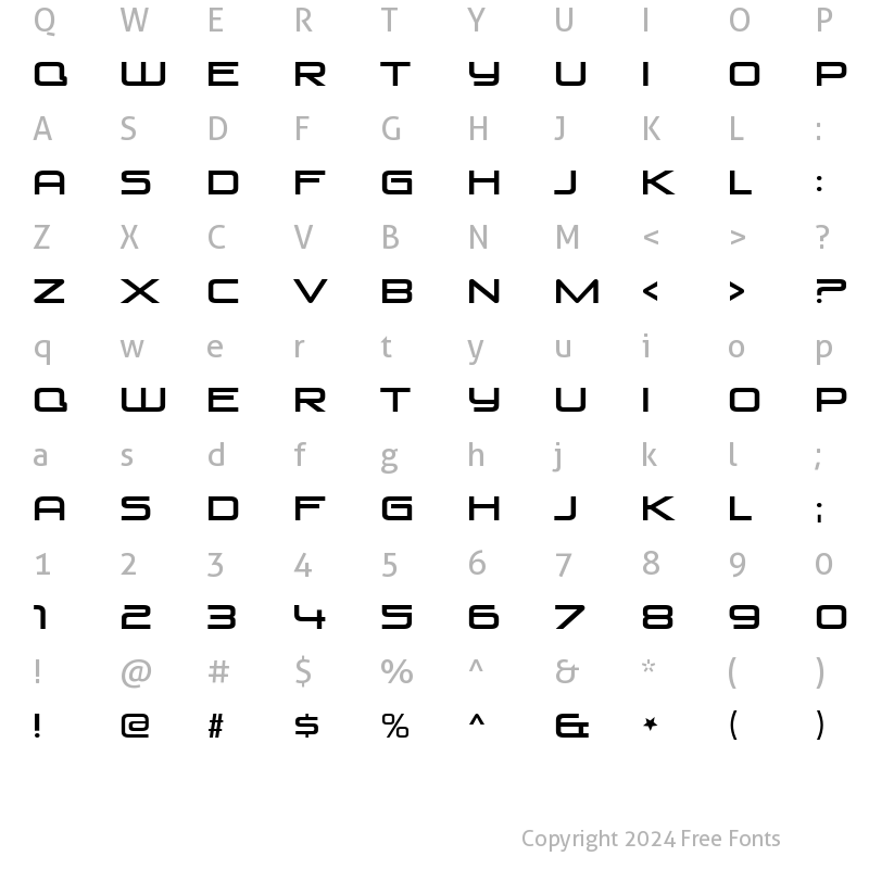 Character Map of Venus Rising Regular