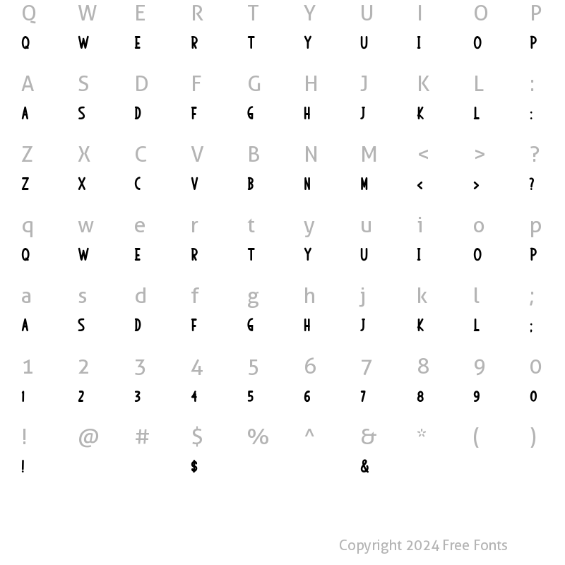 Character Map of Veola Black Regular