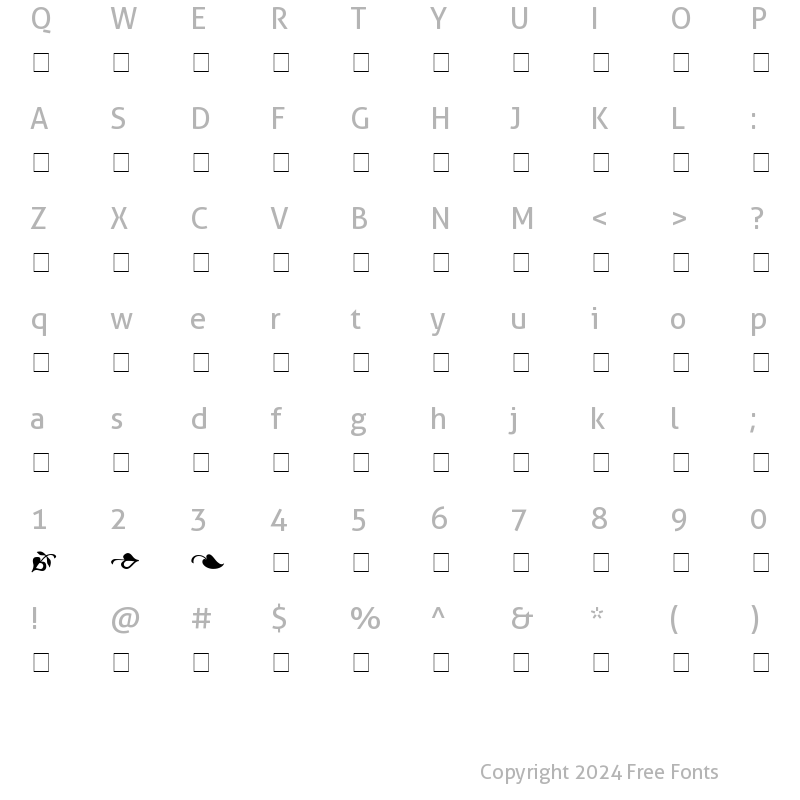 Character Map of Veracity Ornaments SSi Regular