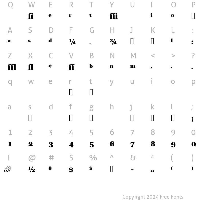 Character Map of VeracityProBlackSSK Bold