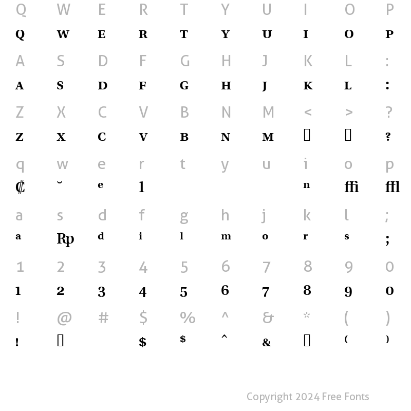 Character Map of VeracityProSSK SemiBold