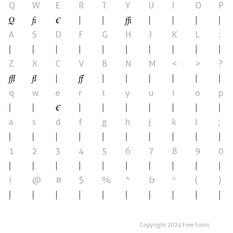 Character Map of Verdigris MVB ALT Italic