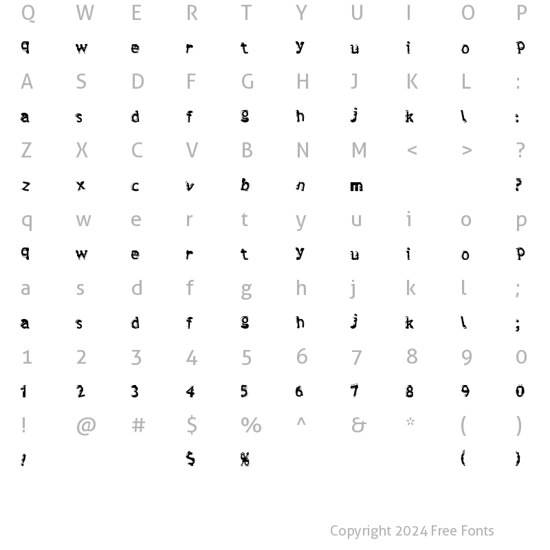 Character Map of Verdy Regular