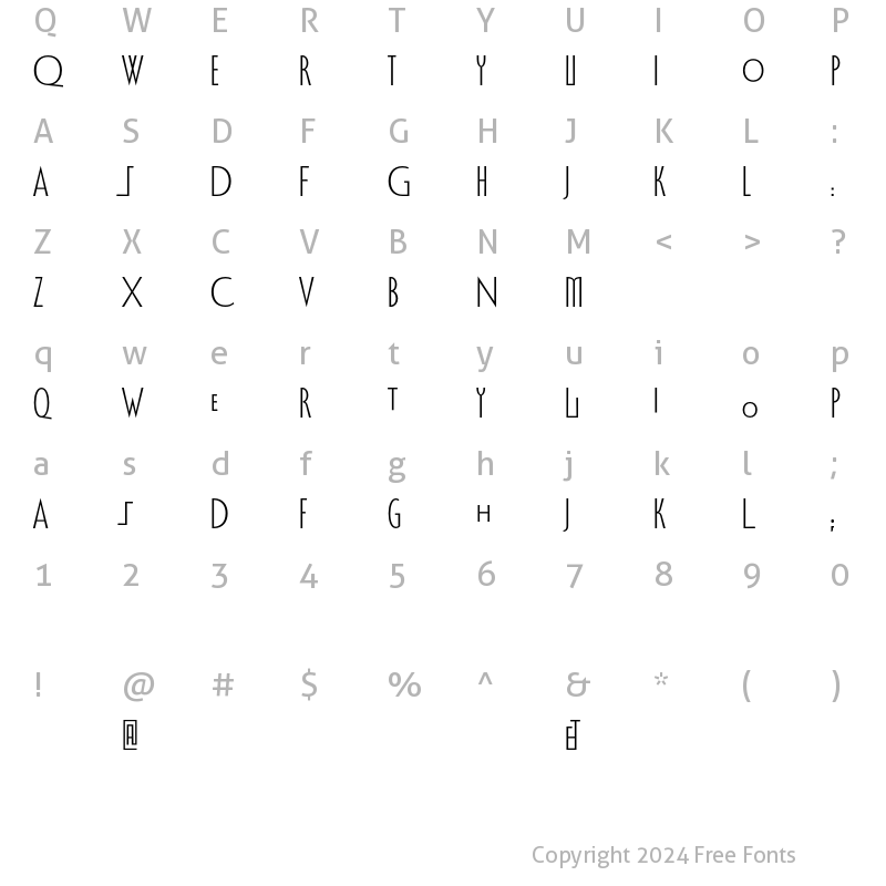 Character Map of VereDignum LT Std Alternate