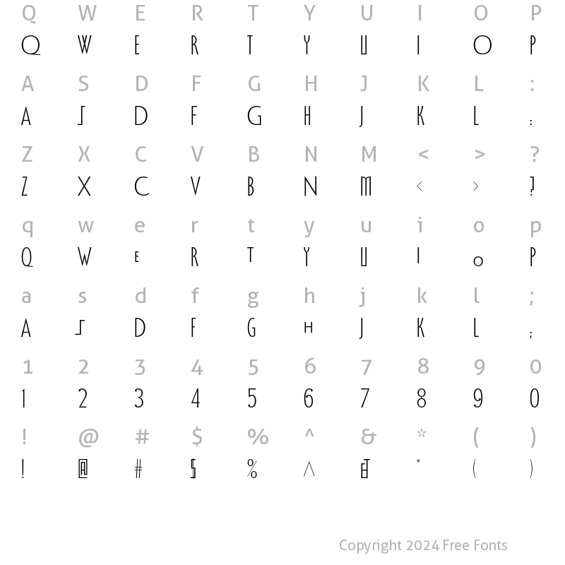 Character Map of VereDignum LT Std Regular