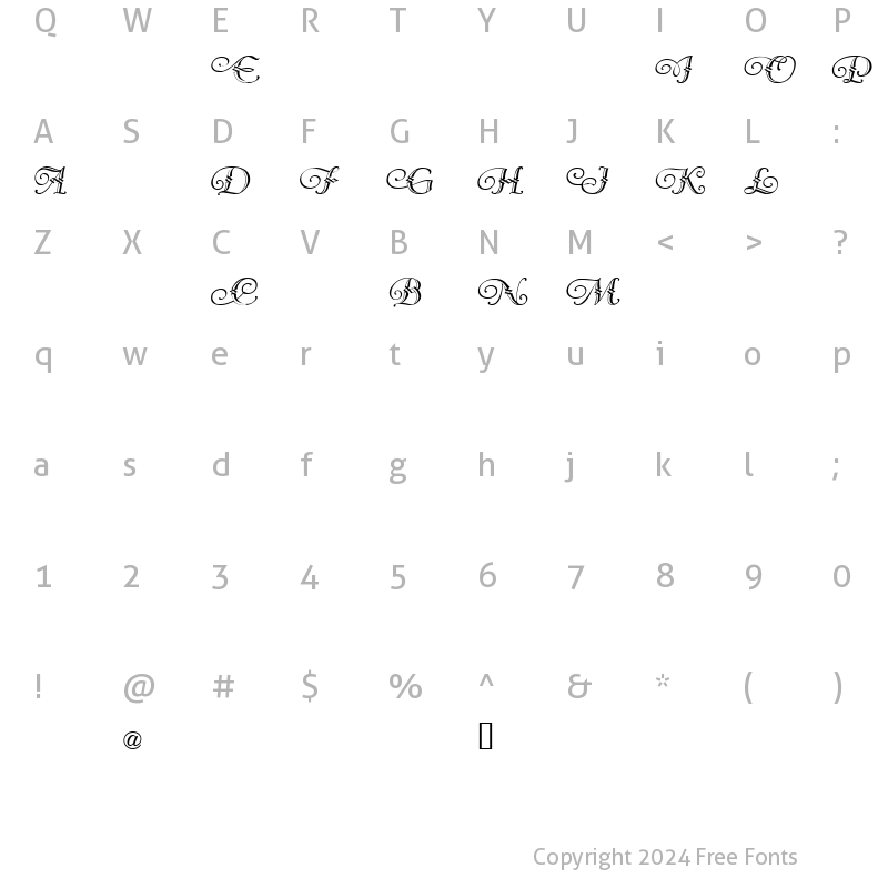 Character Map of Vergennes Demo Regular