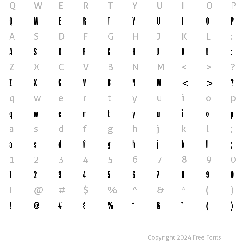 Character Map of Verkehr ITC Bold