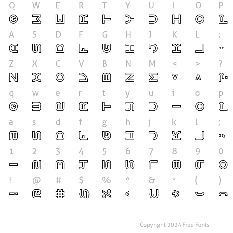 Character Map of Vertigo BRK Normal