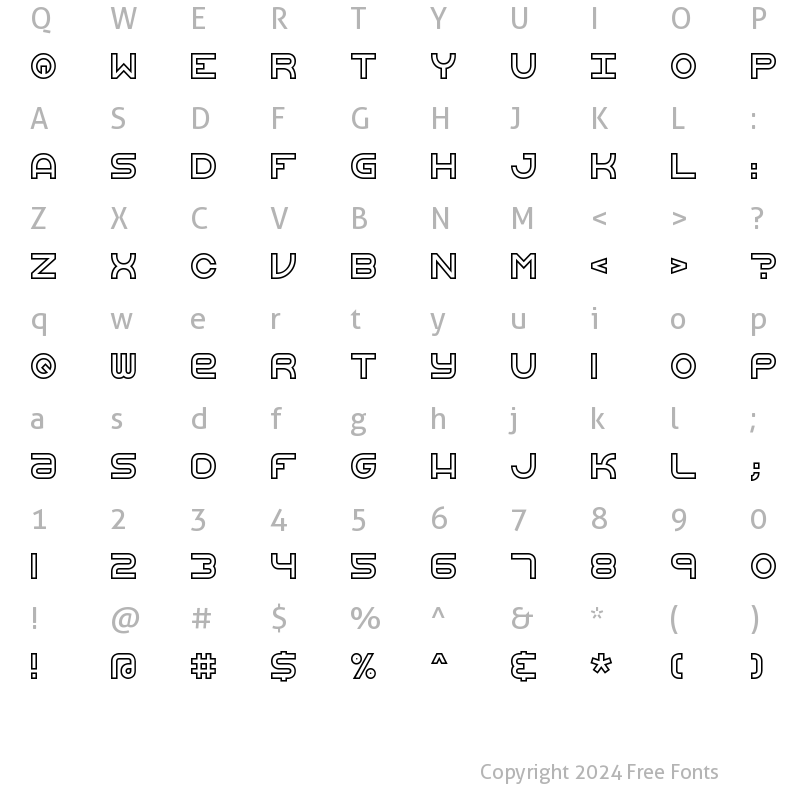 Character Map of Vertigo Upright BRK Normal