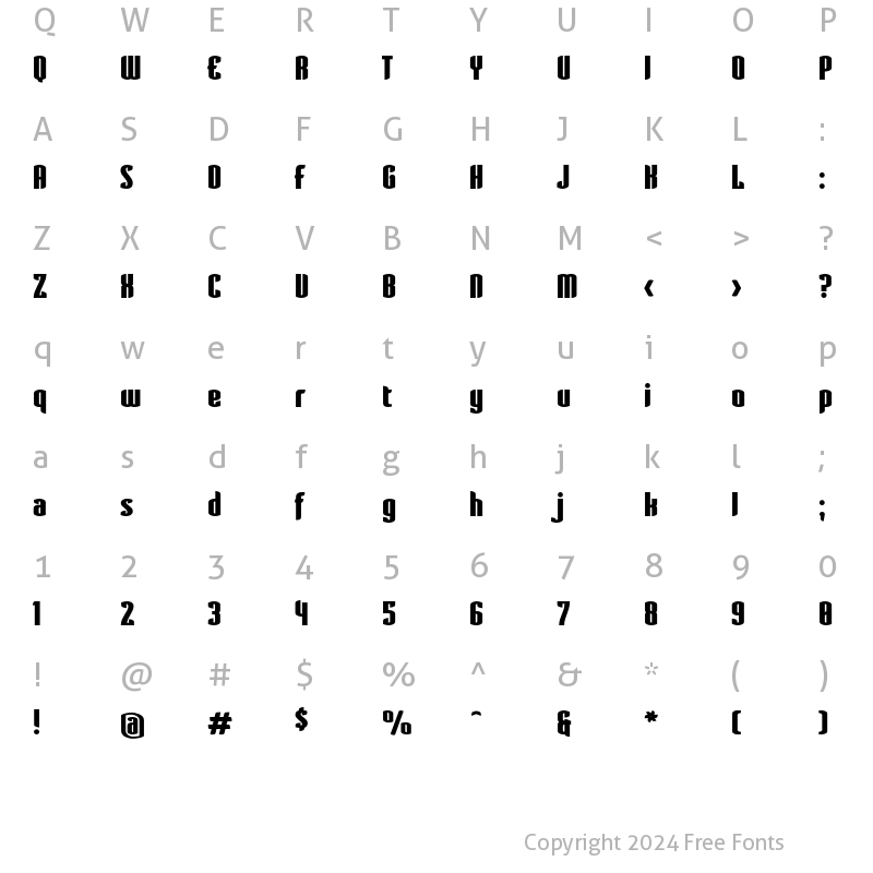 Character Map of Verve Std Black