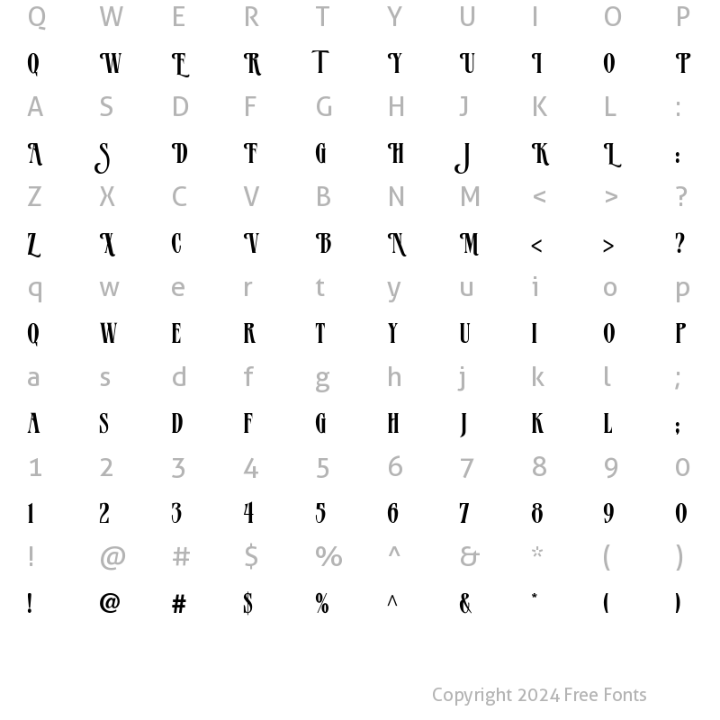 Character Map of VerveAlternate Regular