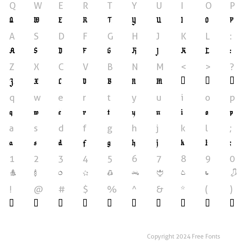 Character Map of Very Christmess Regular