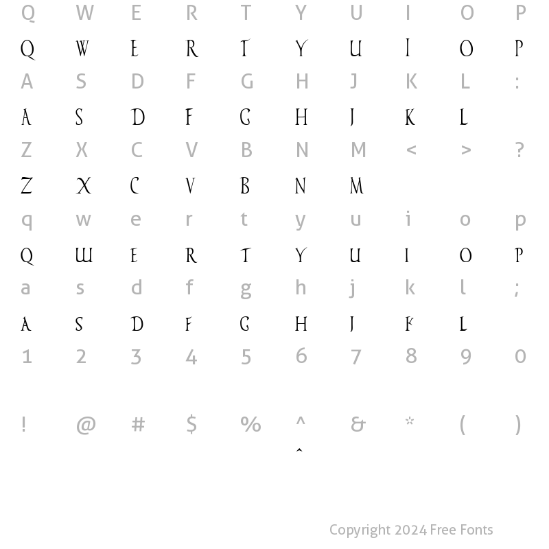 Character Map of Vespasiano Demo Regular