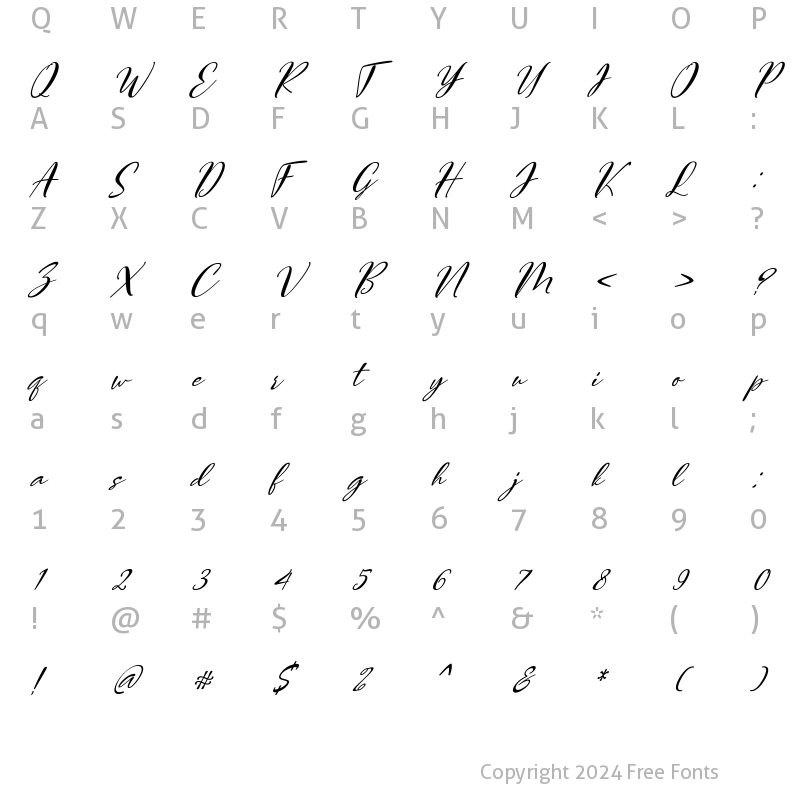 Character Map of Vettorell Slant Super Regular