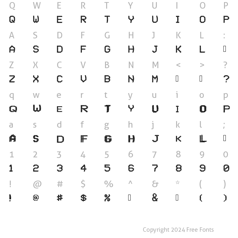 Character Map of VHS Glitch 1 Lower