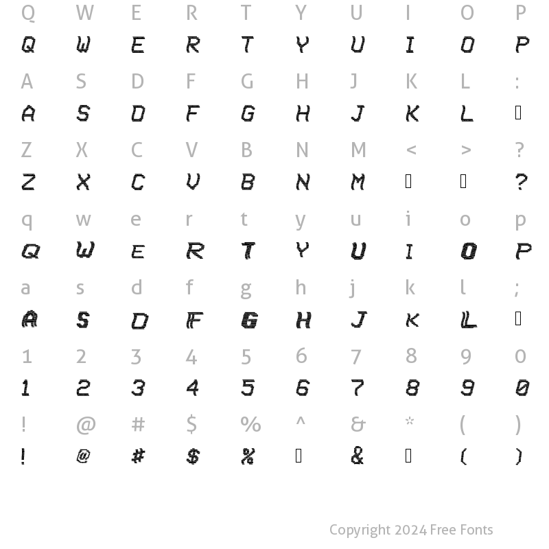 Character Map of VHS Glitch 1 Wave