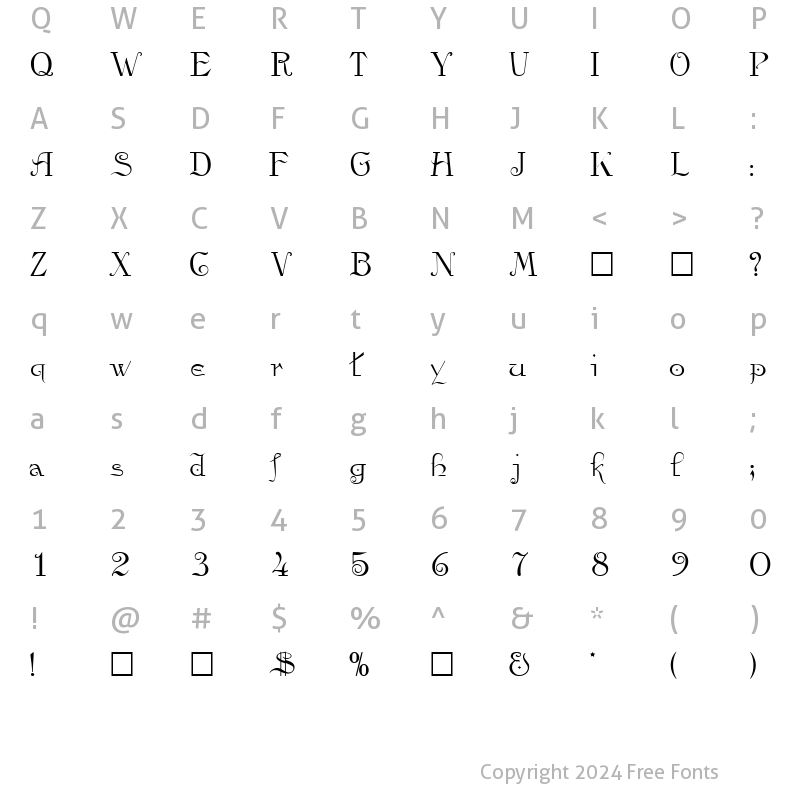 Character Map of ViataScriptSSK Regular