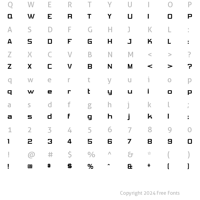 Character Map of Vibrocentric Bold