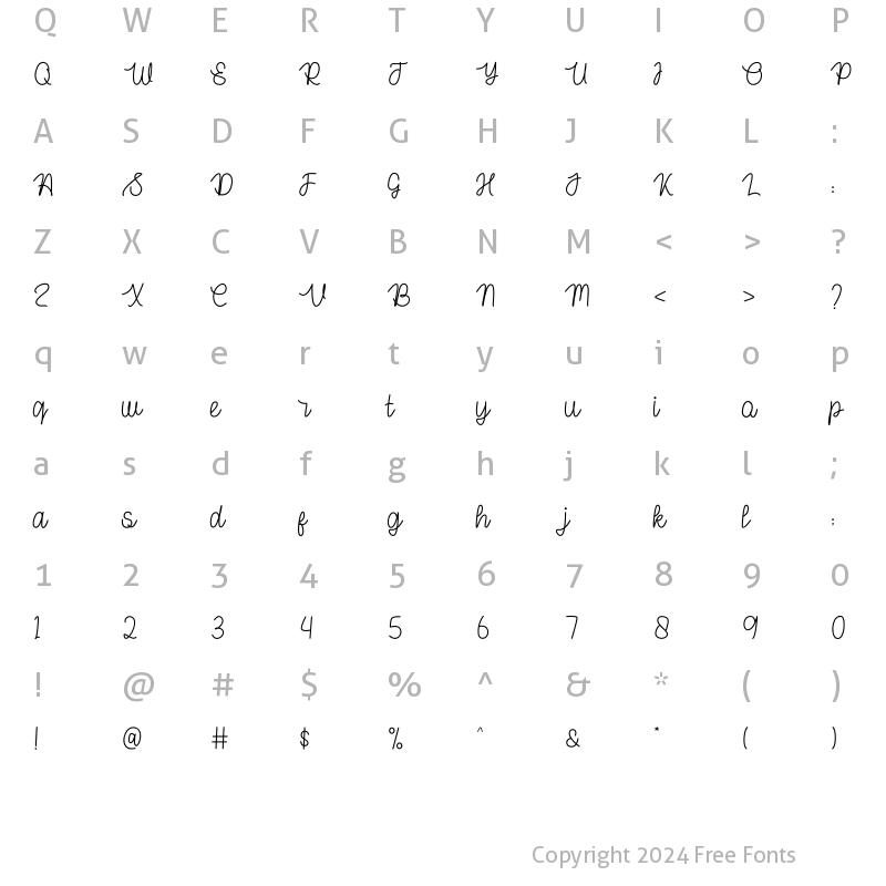 Character Map of Vicemouth Regular