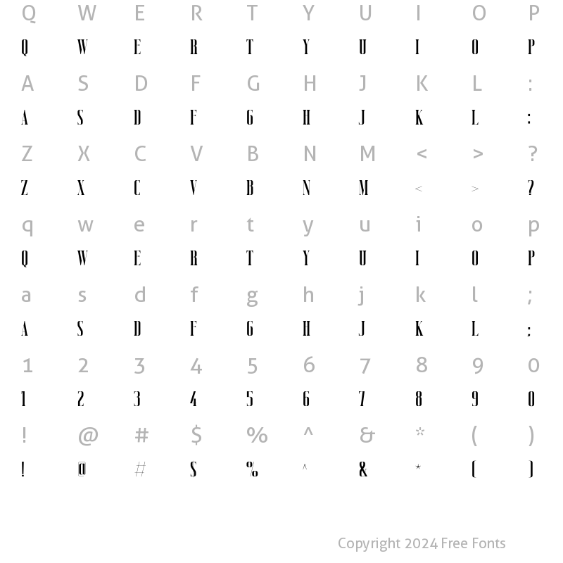 Character Map of Vicenza Regular