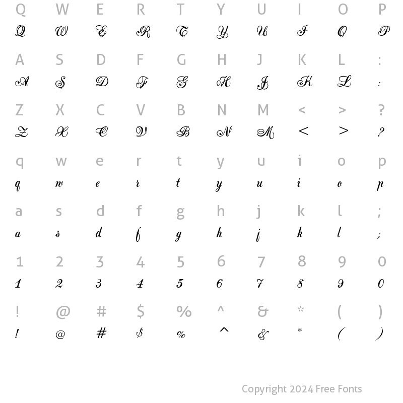 Character Map of Viceroy JF Regular