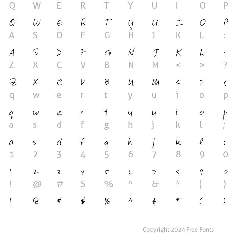 Character Map of VictorsHand Regular