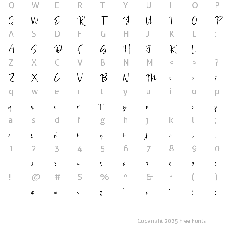 Character Map of Victory Gustina Regular