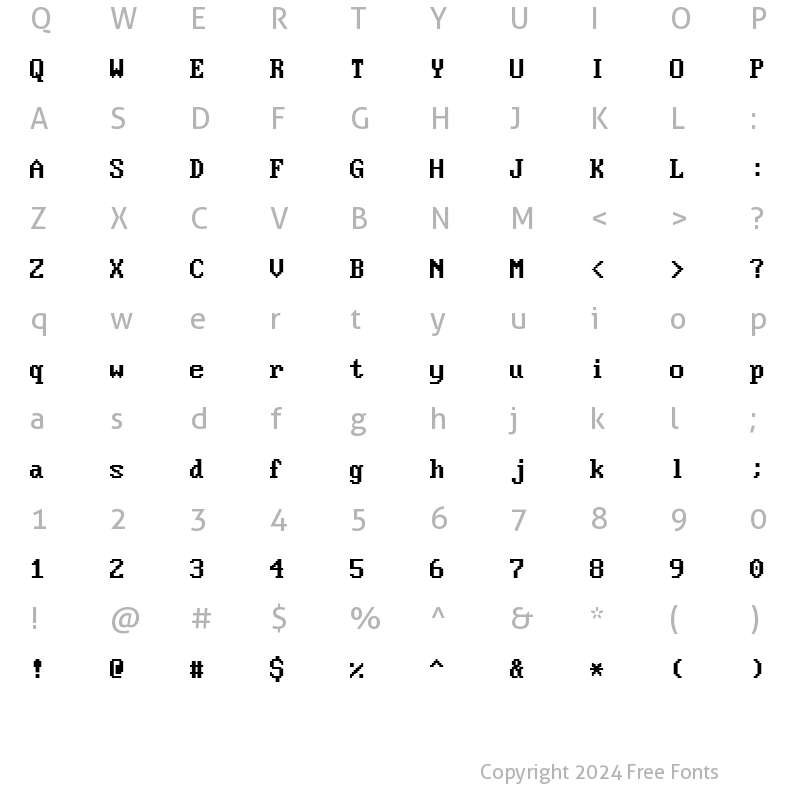 Character Map of Video Regular