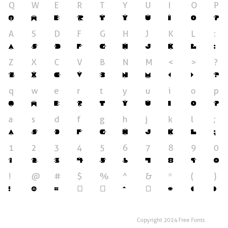 Character Map of Video Star Regular