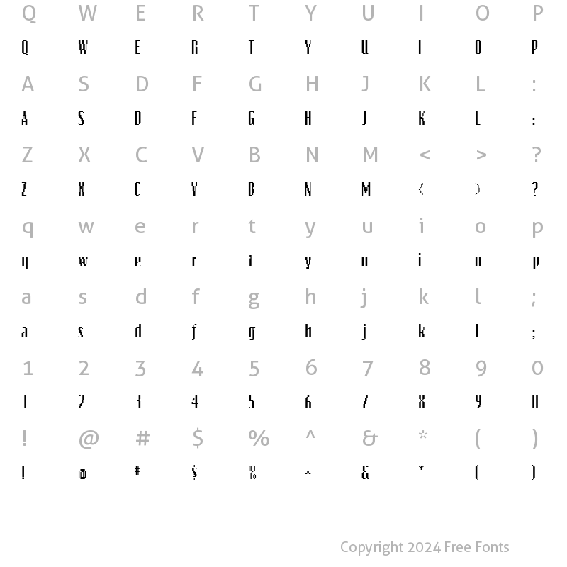 Character Map of VideoCondSSK Regular