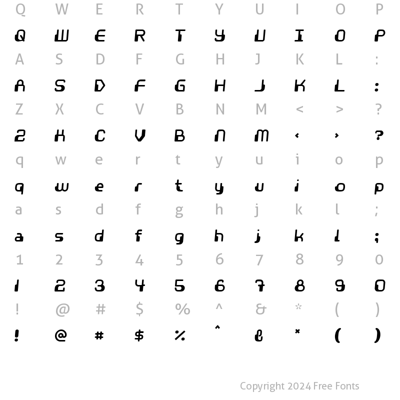 Character Map of Videophreak Regular