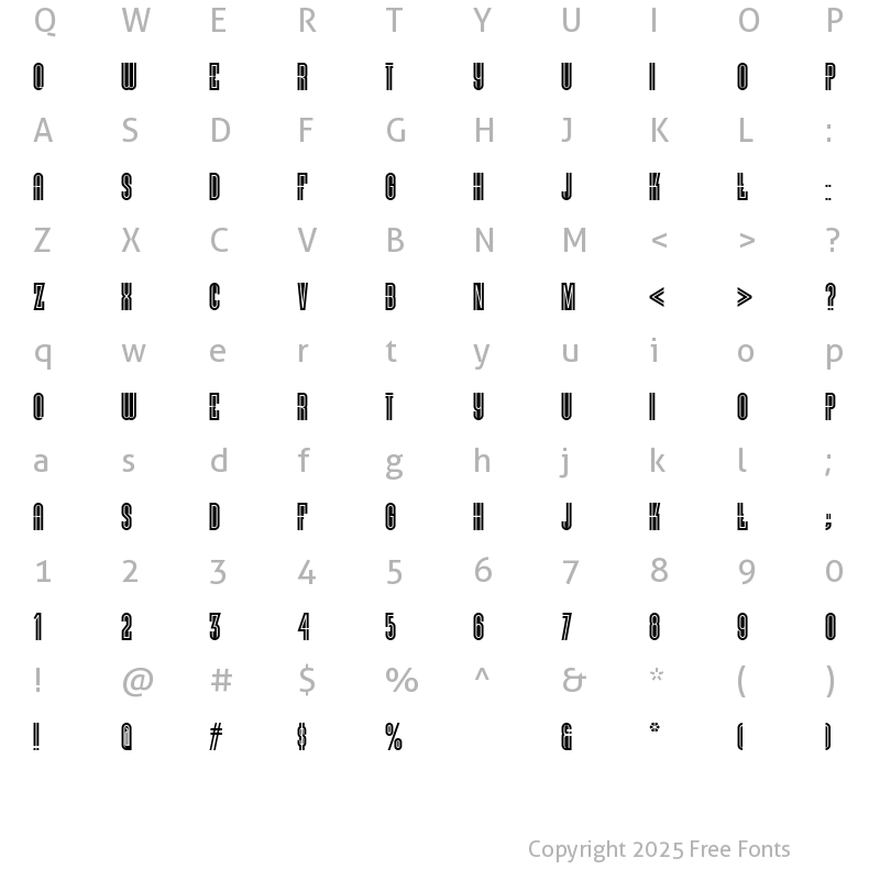 Character Map of Vielle Varsovie NF Regular