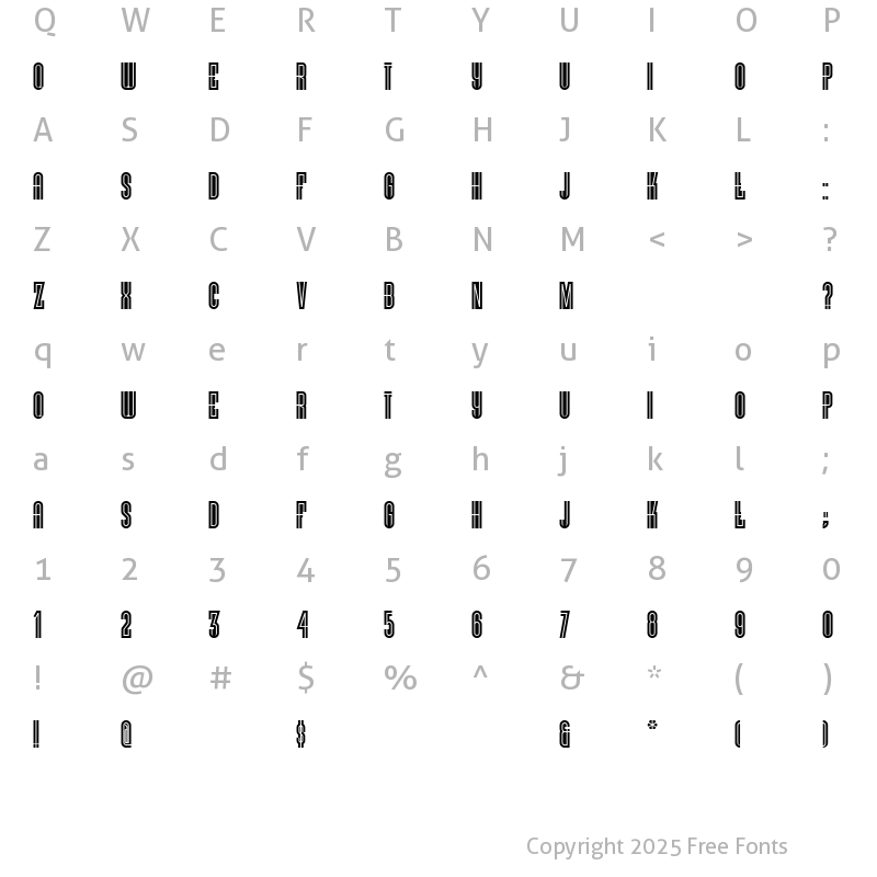 Character Map of VielleVarsovieNF Regular