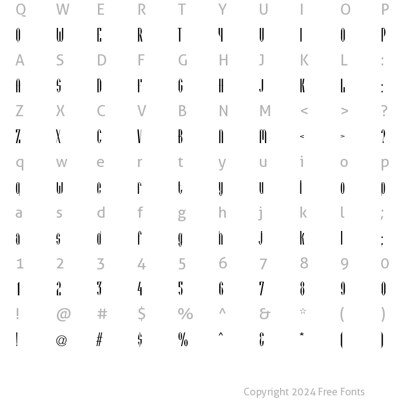 Character Map of Vienese Regular