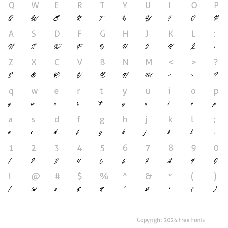 Character Map of Viesta Regular