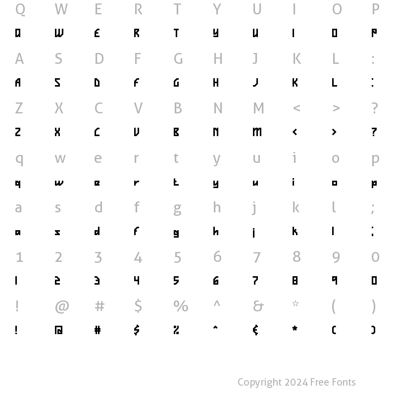 Character Map of Vigilance BRK Normal